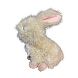 Fur Bunny Brown Stuffed Animal Easter Rabbit Plush Soft Tinsel Glam Sparkle 14”‎